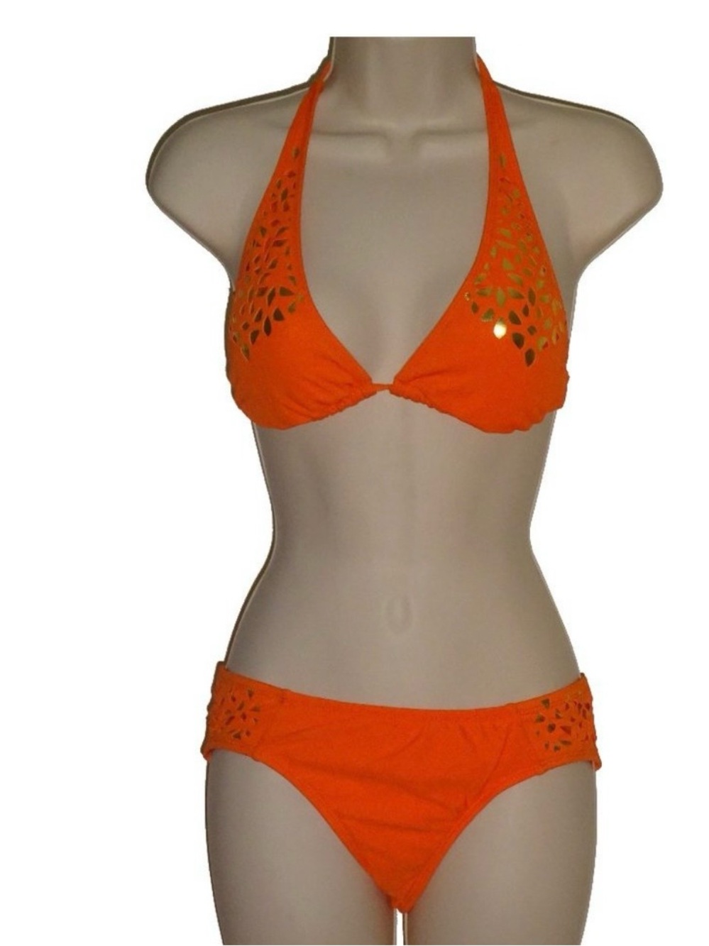 Women's Orange Halter Bikini Swim Set